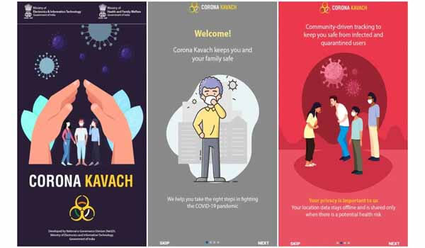Indian Government launched COVID-19 tracker mobile app 'Corona-Kavach'